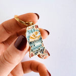 Mississippi Soft Enamel Keychain | Mississippi Outline Key Ring | Illustrated State Keychain 1.5"