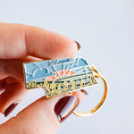 Nebraska Soft Enamel Keychain | Nebraska Outline Key Ring | Illustrated State Keychain 1.5"