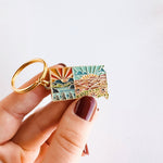 South Dakota Soft Enamel Keychain | South Dakota Outline Key Ring | Illustrated State Keychain 1.5"