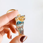 Vermont Soft Enamel Keychain | Vermont Outline Key Ring | Illustrated State Keychain 1.5"