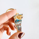 Vermont Soft Enamel Keychain | Vermont Outline Key Ring | Illustrated State Keychain 1.5"