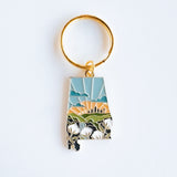 Alabama Soft Enamel Keychain | Alabama Outline Key Ring | Illustrated State Keychain 1.5"