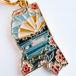 Mississippi Soft Enamel Keychain | Mississippi Outline Key Ring | Illustrated State Keychain 1.5"