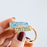 Nebraska Soft Enamel Keychain | Nebraska Outline Key Ring | Illustrated State Keychain 1.5"