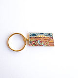 North Dakota Soft Enamel Keychain | North Dakota Outline Key Ring | Illustrated State Keychain 1.5"
