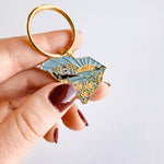 South Carolina Soft Enamel Keychain | South Carolina Outline Key Ring | Illustrated State Keychain 1.5"