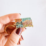 South Dakota Soft Enamel Keychain | South Dakota Outline Key Ring | Illustrated State Keychain 1.5"