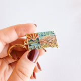 South Dakota Soft Enamel Keychain | South Dakota Outline Key Ring | Illustrated State Keychain 1.5"
