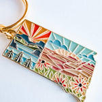 South Dakota Soft Enamel Keychain | South Dakota Outline Key Ring | Illustrated State Keychain 1.5"