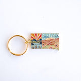 South Dakota Soft Enamel Keychain | South Dakota Outline Key Ring | Illustrated State Keychain 1.5"